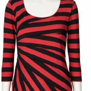 Dana Buchman Striped Tiered Tee Size M